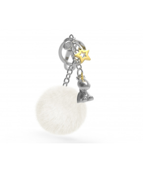 MTM Klíčenka Jednorožec s hvězdičkou a s chlupatou bambulkou