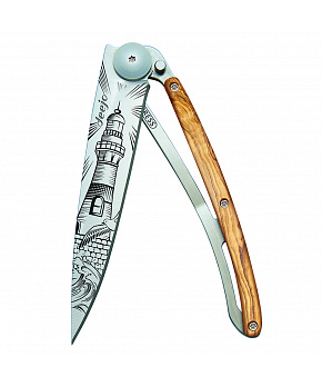 Kapesní nůž Deejo 1CB060 Tattoo 37g olive wood Lighthouse
