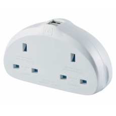 Go Travel adaptér UK/Evropa Duo s USB typ E/F