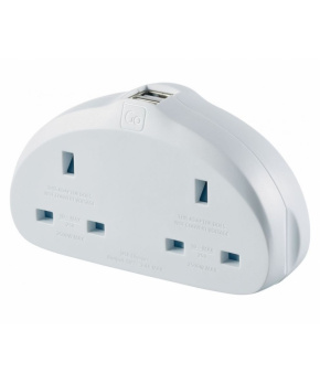Go Travel adaptér UK/Evropa Duo s USB typ E/F Go Travel adaptér UK/Evropa Duo s USB typ E/F