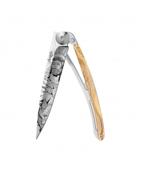 Kapesní nůž Deejo 1AB110 Tattoo Mirror 37g olive wood Jesus Kapesní nůž Deejo 1AB110 Tattoo Mirror 37g olive wood Jesus