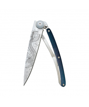 Kapesní nůž Deejo 1CB082 Tattoo 37g blue beech Fish