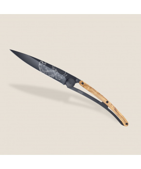 Kapesní nůž Deejo 1GB184 Tattoo Black 37g olive wood Scorpio