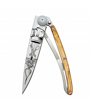 Kapesní nůž Deejo 1CB065 Tattoo 37g olive wood Chef
