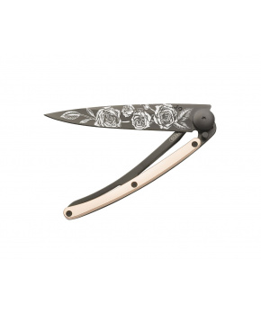 Kapesní nůž Deejo 9GM023 GOLD Tattoo Black 27g18kt pink gold Roses Kapesní nůž Deejo 9GM023 GOLD Tattoo Black 27g18kt pink gold Roses