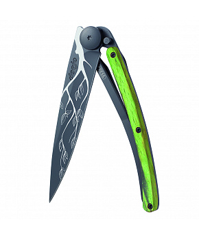 Kapesní nůž Deejo 1GB147 Tattoo Black 37g green beech Tree
