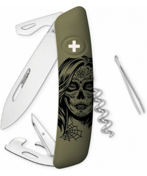 Swiza kapesní nůž D03 Girls Skull olive