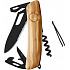 Swiza kapesní nůž SH03TR Allblack Single Hand Wood Olive Wavy Edge