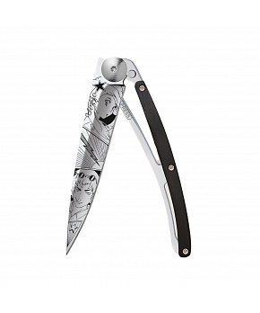 Kapesní nůž Deejo 1AB112 Tattoo Mirror 37g ebony wood Manga Art