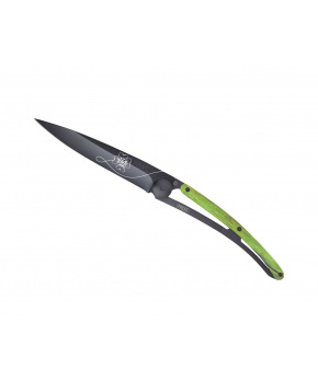 Kapesní nůž Deejo 1GB160 Tattoo Black 37g green beech Lucky Charm