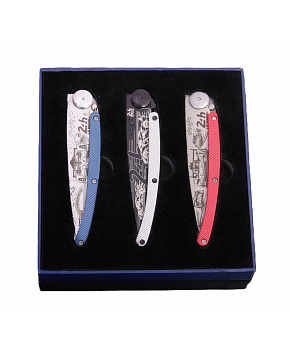 Sada kapesních nožů Deejo DEE24H004 24H Le Mans aluminium 3x37g limitovaná edice