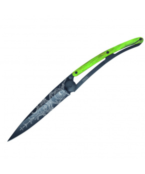 Kapesní nůž Deejo 1GB146 Tattoo Black 37g green beech Versailles
