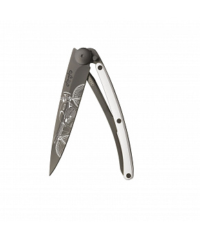 Kapesní nůž Deejo 1GM024 GOLD Tattoo Black 37g 9kt white gold Café Racer