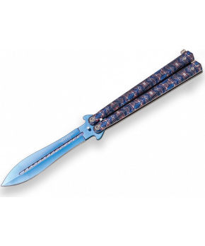 Joker motýlek Aluminium Blue Ornamet One Edge Butterfly 105 mm