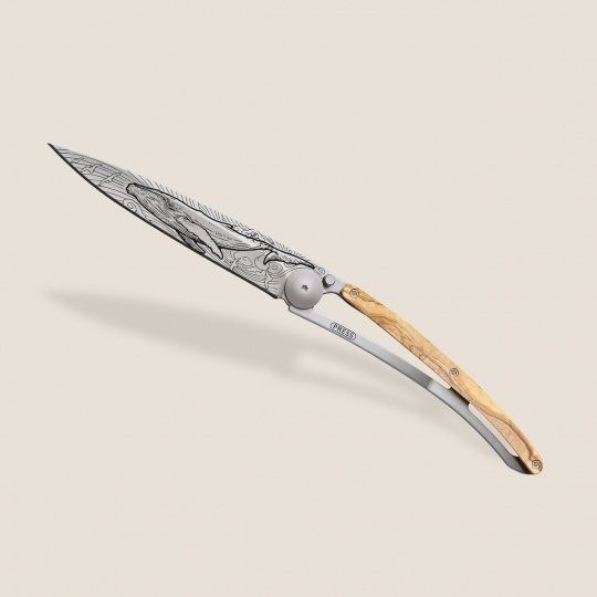 Deejo 1CB074 Tattoo 37g, olive wood, Whale