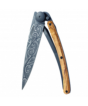 Kapesní nůž Deejo 1GB141 Tattoo Black 37g olive wood Pacific