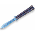 Joker motýlek Aluminium Blue Ornamet One Edge Butterfly 105 mm