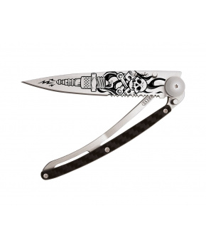 Kapesní nůž Deejo 1CC511 Tattoo Serration 37g carbon fiber Biker Kapesní nůž Deejo 1CC511 Tattoo Serration 37g carbon fiber Biker