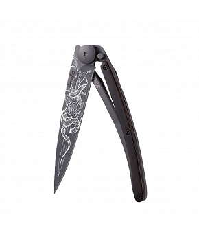 Kapesní nůž Deejo 1GB196 Tattoo Black 37g ebony wood Glaive