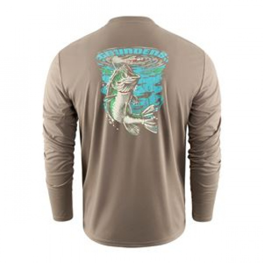 Bass Popper LS Tech Tee  Otter, L