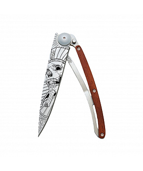 Kapesní nůž Deejo 1CB075 Tattoo 37g coralwood Pharaon Skull