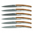 Deejo 2AB013 Tattoo sada 6 příborových nožů,lesklý povrch,olivové dřevo,design Geometry