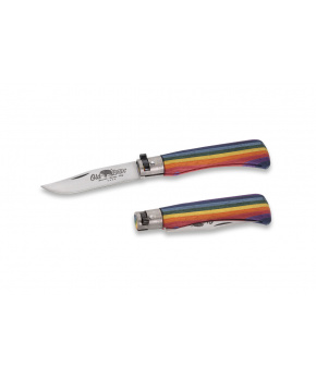 Kapesní nůž Antonini OldBear 9307/19_MAK OBB nerezová čepel, rukojeť topol dezén duha