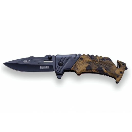 Joker záchranářský nůž SAO Fibre Handle Brown Camo 85 mm