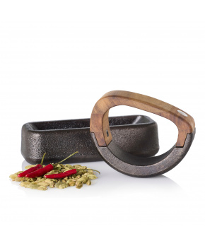 AdHoc Litinový hmoždíř kolébkový ROCCA s rukojetí z akácie