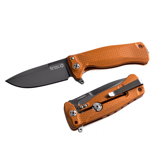 Kapesní nůž LionSteel SR22A OB čepel ocel Sleipner černá,hliníková rukojeť