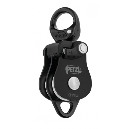 Petzl SPIN L2 dvojitá kladka s otočným závěsem (swivelem) ČERNÁ