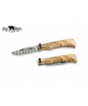 Kapesní nůž Antonini OldBear 9305/19_LU OBB Damascus damašková čepel,rukojeť olivové dřevo Kapesní nůž Antonini OldBear 9305/19_LU OBB Damascus damašková čepel,rukojeť olivové dřevo