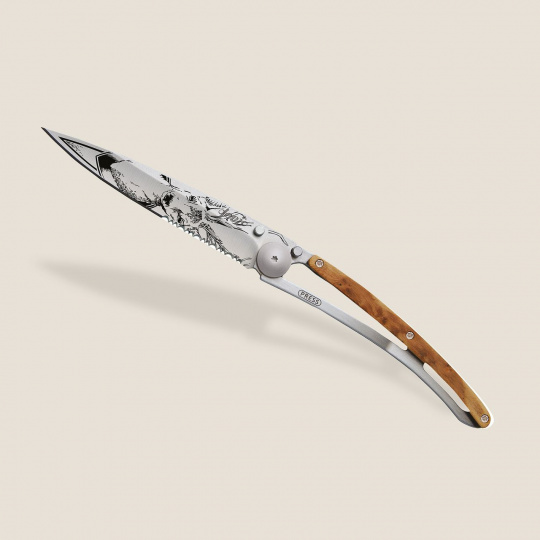 Deejo 1CB546 Serration, titan, juniper wood, Deer