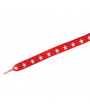 Dětské elastické tkaničky Tobby ploché stars white/red