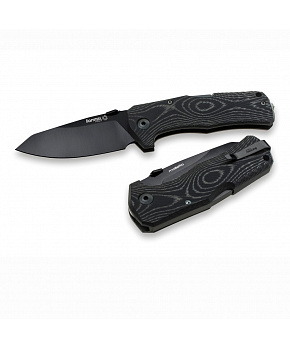 Kapesní nůž LionSteel TM1 MB čepel ocel Sleipner černá, rukojeť micarta, rozbíječ skla