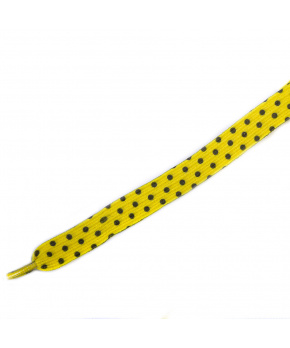 Dětské elastické tkaničky Tobby ploché dots black on yellow