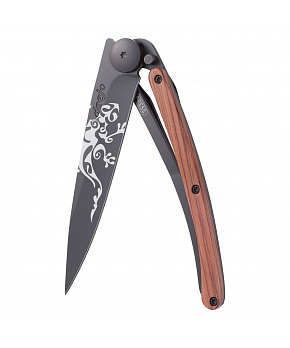Kapesní nůž Deejo 1GB170 Tattoo Black 37g coralwood Gecko