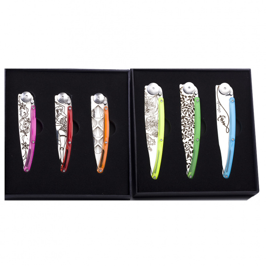 Sada kapesních nožů Deejo DEE081 Tattoo colors 6 x 27g