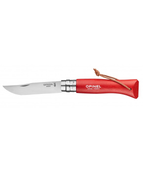 Nůž Opinel VRN°08 Inox Red + kožený provázek Nůž Opinel VRN°08 Inox Red + kožený provázek