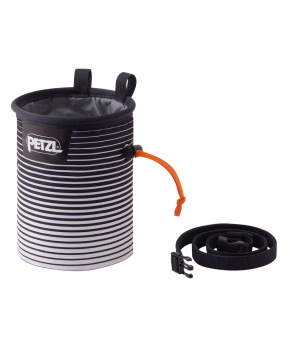 Petzl BANDI SAILOR STRIPES pytlík na magnézium pruhovaný bíločerný