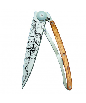 Kapesní nůž Deejo 1CB054 Tattoo 37g olive wood Terra Incognita