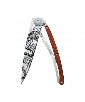 Kapesní nůž Deejo 1CB076 Tattoo 37g coralwood Chinese Dragon