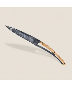 Kapesní nůž Deejo 1GB180 Tattoo Black 37g olive wood Aries