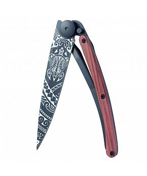 Kapesní nůž Deejo 1GB139 Tattoo Black 37g coralwood Polynesian