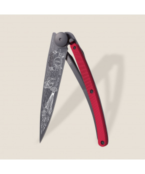 Kapesní nůž Deejo 1GM038 Tattoo Aluminium 37g aluminium red Firefighter Kapesní nůž Deejo 1GM038 Tattoo Aluminium 37g aluminium red Firefighter