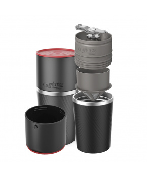 Outdoorový bezelektrický kávovar včetně mlýnku Cafflano Klassic černý